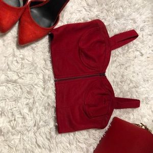 Forever 21 red cropped tank top